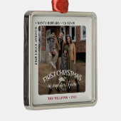 初めてのクリスマスの新しいホーム写真 メタルオーナメント (右)