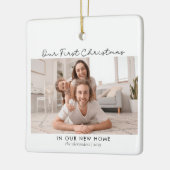 初めてのクリスマスの新しいホーム2写真 セラミックオーナメント (左)