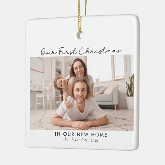 初めてのクリスマスの新しいホーム2写真 セラミックオーナメント (左)