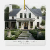 初めてのクリスマスの新しいホーム2写真 セラミックオーナメント (裏面)