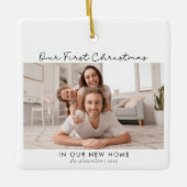 初めてのクリスマスの新しいホーム2写真 セラミックオーナメント (正面)