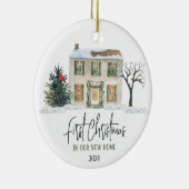 初めてのクリスマスの新しいホーム セラミックオーナメント (右)