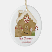 初めてのクリスマスの新しいホーム セラミックオーナメント (右)