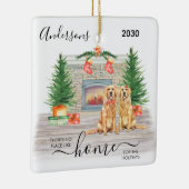 初めてのクリスマスの新しい家のための休日の写真 セラミックオーナメント (右)