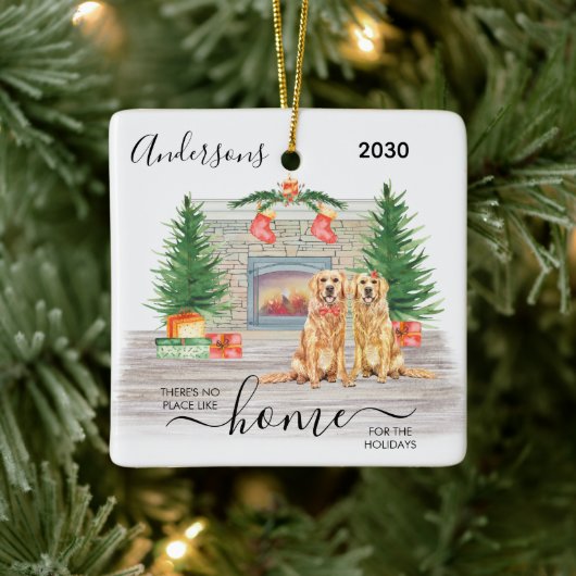 初めてのクリスマスの新しい家のための休日の写真 セラミックオーナメント (ツリー)