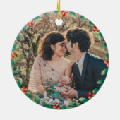 初めてのクリスマスの新しい家のバードハウス写真 セラミックオーナメント (裏面)