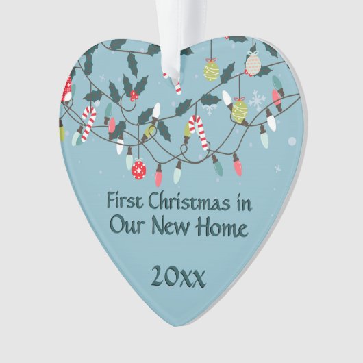 初めてのクリスマスの新しい家のヴィンテージのクリスマスの照明 オーナメント (正面)