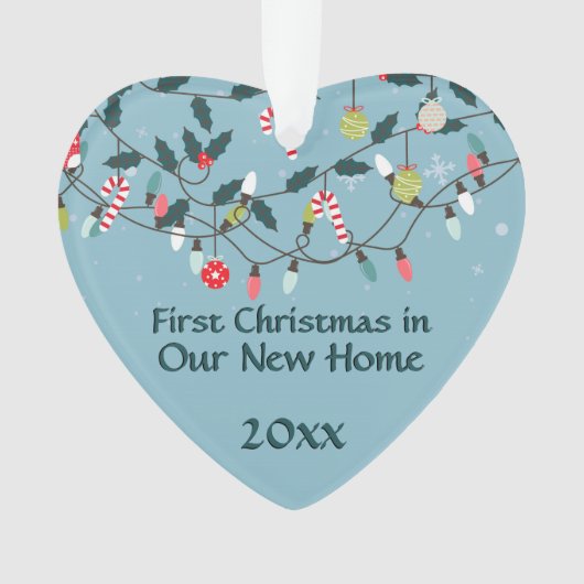 初めてのクリスマスの新しい家のヴィンテージのクリスマスの照明 オーナメント (正面)