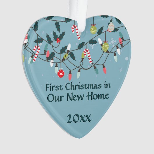 初めてのクリスマスの新しい家のヴィンテージのクリスマスの照明 オーナメント (正面)