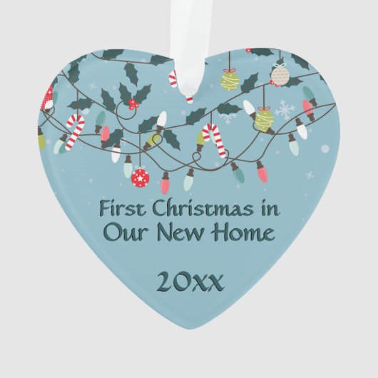 初めてのクリスマスの新しい家のヴィンテージのクリスマスの照明 オーナメント (裏面)