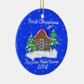 初めてのクリスマスの新しい家 セラミックオーナメント (右)