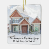 初めてのクリスマスの新しい自宅住所引っ越し祝いパーティー セラミックオーナメント (左)