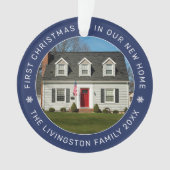初めてのクリスマスの新しいHome Navyの写真カスタムに オーナメント (正面)
