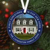 初めてのクリスマスの新しいHome Navyの写真カスタムに オーナメント