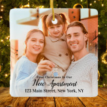 初めてのクリスマスの新アパート住所2枚の写真