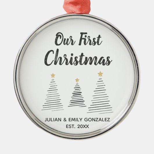 初めてのクリスマスの木エレガント々 メタルオーナメント (正面)