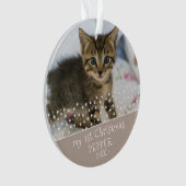初めてのクリスマスの猫の写真の記念品 オーナメント (正面)