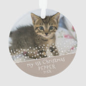 初めてのクリスマスの猫の写真の記念品 オーナメント (裏面)