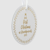 初めてのクリスマスの祖父母の写真 オーナメント (正面)