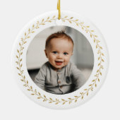 初めてのクリスマスの祖父母の写真 セラミックオーナメント (裏面)