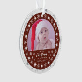 初めてのクリスマスの祖父母2枚の写真の記念品 オーナメント (正面)