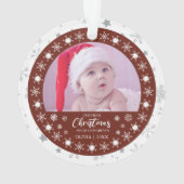 初めてのクリスマスの祖父母2枚の写真の記念品 オーナメント (裏面)