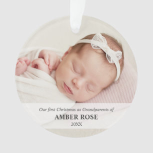 初めてのクリスマスの祖父母2枚 オーナメント
