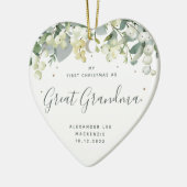 初めてのクリスマスの祖父母/親戚の写真 セラミックオーナメント (左)
