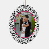 初めてのクリスマスの組み合わせシックフローラ写真 セラミックオーナメント (右)