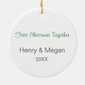 初めてのクリスマスの組み合わせ(鳥)ショウジョウコウカンチョウ対カスタム セラミックオーナメント (裏面)