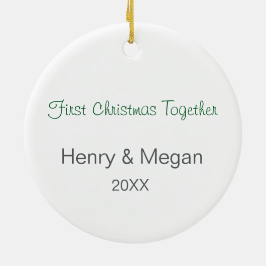 初めてのクリスマスの組み合わせ（鳥）ショウジョウコウカンチョウ対カスタム セラミックオーナメント (裏面)