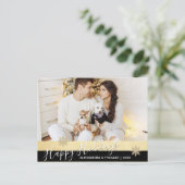 初めてのクリスマスの結婚したで婚約したな金ゴールド|の写真 シーズンポストカード (スタンド正面)