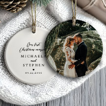 初めてのクリスマスの結婚 モダン ミニマリスト 写真