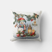 初めてのクリスマスの統合 – カスタマイズ可能なオーナメント クッション (正面)
