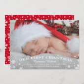 初めてのクリスマスの誕生告知カード シーズンカード (正面/裏面)