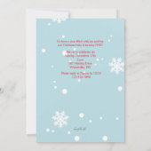 初めてのクリスマスの誕生日パーティーへの招待 招待状 (裏面)