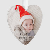 初めてのクリスマスの赤ちゃんの写真 名前 オーナメント (正面)