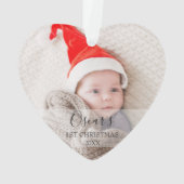 初めてのクリスマスの赤ちゃんの写真 名前 オーナメント (裏面)