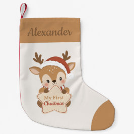 初めてのクリスマスの赤ちゃんトナカイ オーダーメイド スモールクリスマスストッキング