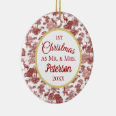 初めてのクリスマスの赤トイルディアセラミック夫妻 セラミックオーナメント (右)