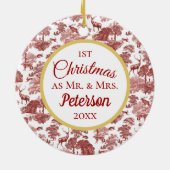 初めてのクリスマスの赤トイルディアセラミック夫妻 セラミックオーナメント (裏面)