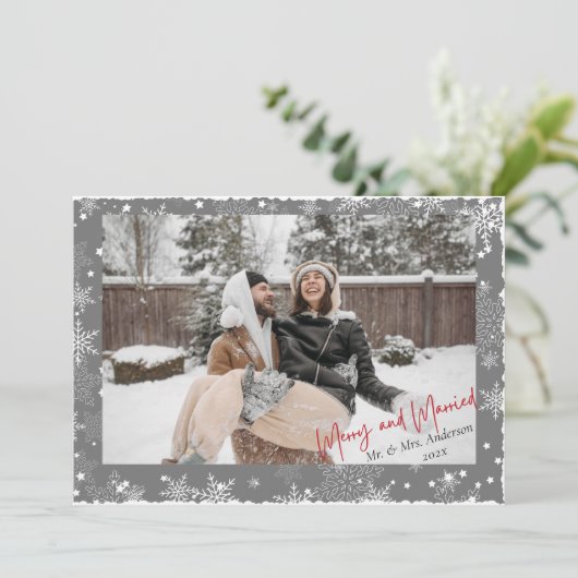 初めてのクリスマスの雪メリー雪と結婚した写真 シーズンカード (スタンド正面)