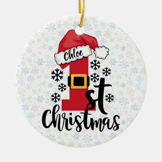 初めてのクリスマスの魔法 セラミックオーナメント (正面)