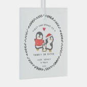 初めてのクリスマスの3ペンギン科 ガラスオーナメント (正面右)