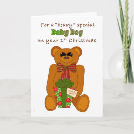 初めてのクリスマスのBearyスペシャルの男の赤ちゃん シーズンカード