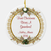 初めてのクリスマスはおばあちゃん！オーナメント セラミックオーナメント (裏面)