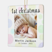 初めてのクリスマスはこちら写真生まれたばかりの可愛いベビー セラミックオーナメント (左)
