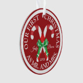 初めてのクリスマスはアクリルオーナメント夫妻 オーナメント (正面)