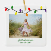 初めてのクリスマスはカラフルクリスマス灯 セラミックオーナメント (正面)