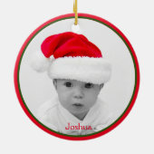 初めてのクリスマスはグラミー写真とグラピー写真 セラミックオーナメント (裏面)